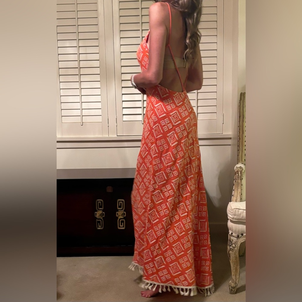 MISA Los Angeles backless maxi dress